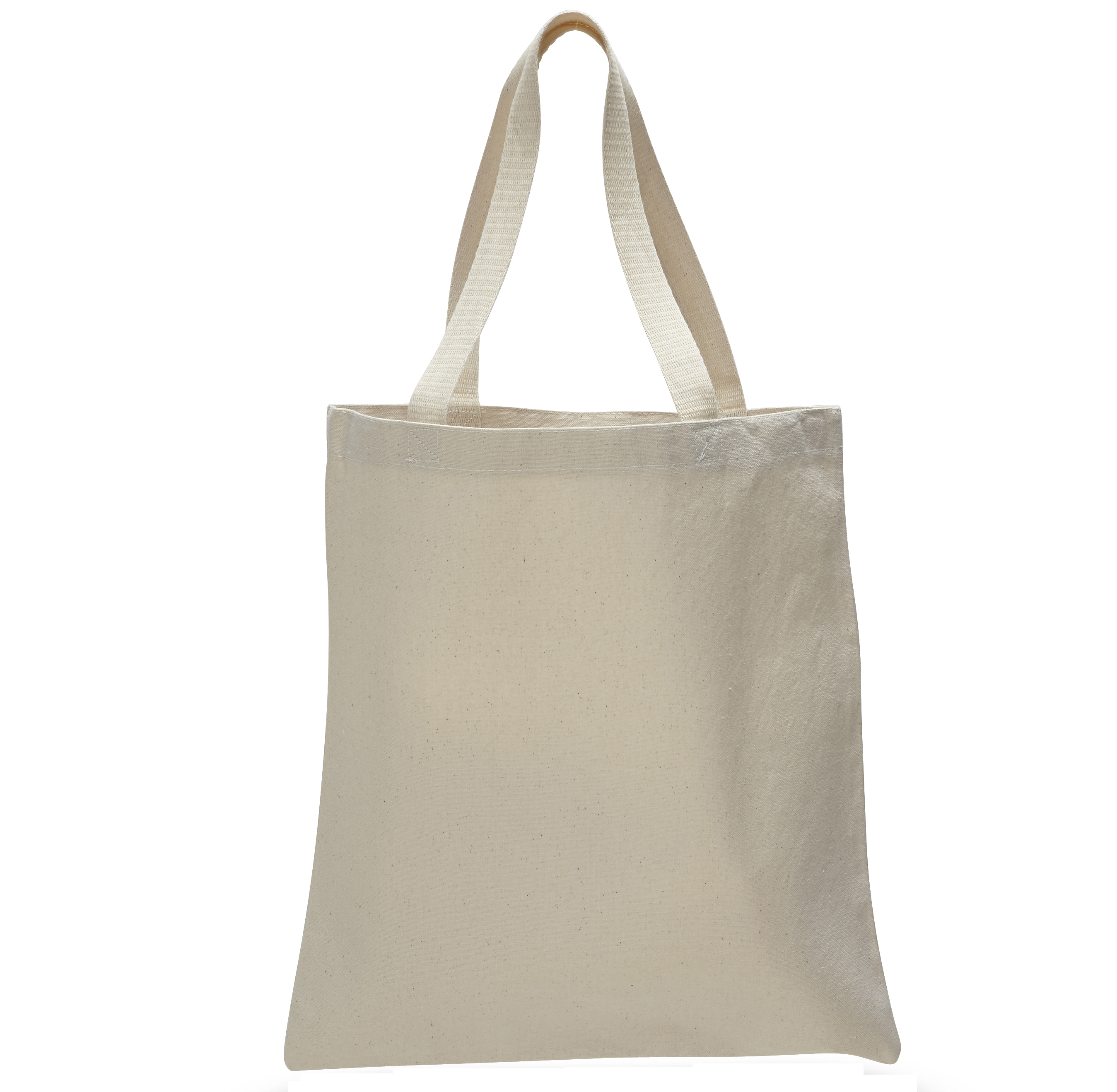 Cotton Sheeting Colored Economy Tote - Natural