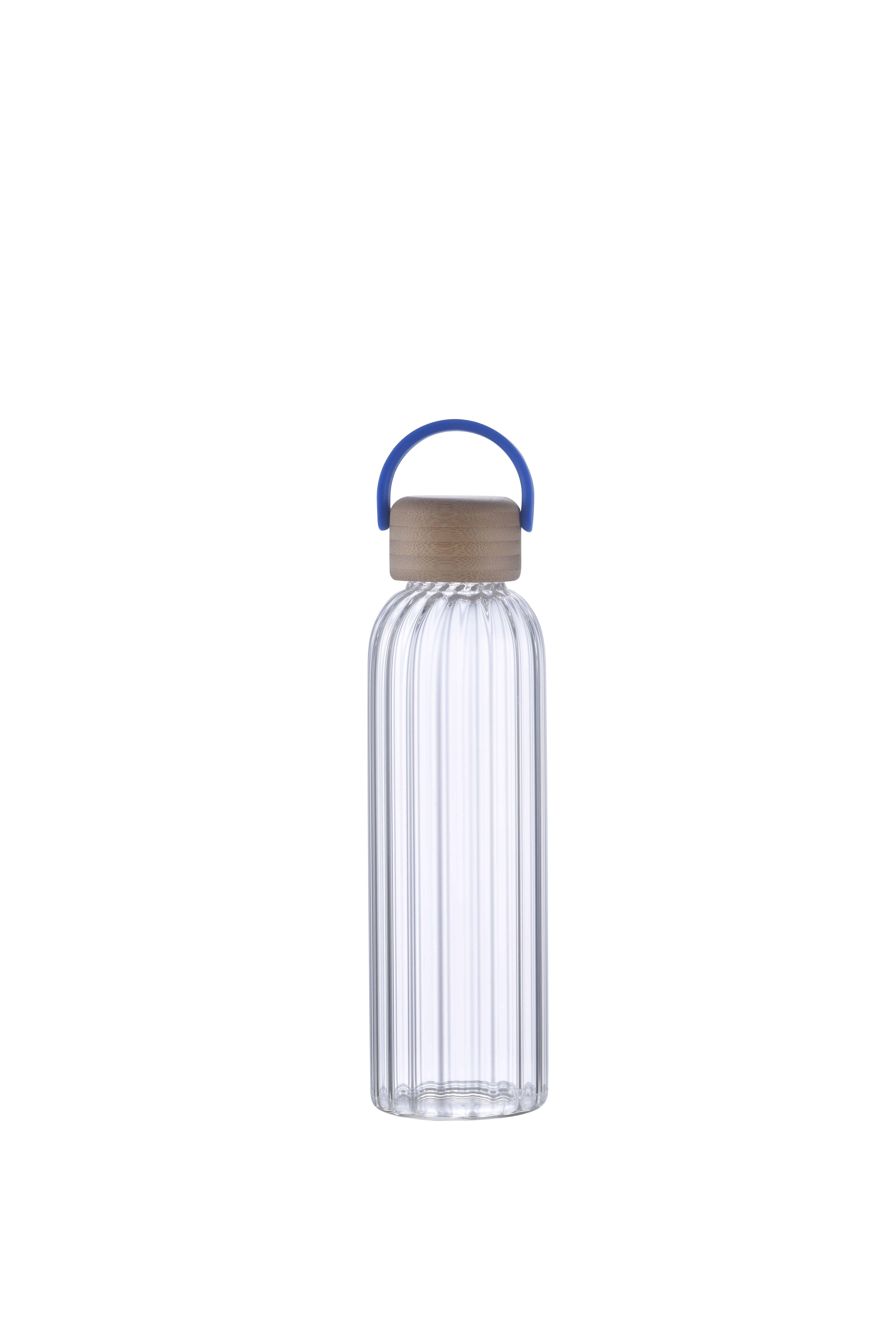 Striped Clear Glass Bottle - 21 oz